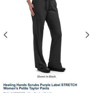 2 Pairs Black Healing Hands scrub pants